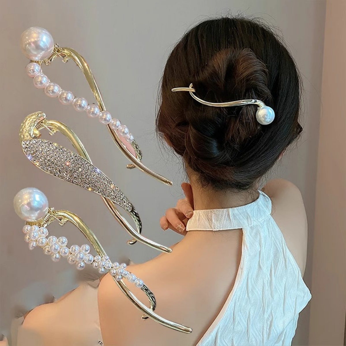 Korean Girl Lifestyle - Jepit Rambut Mutiara Glitter Elegan untuk