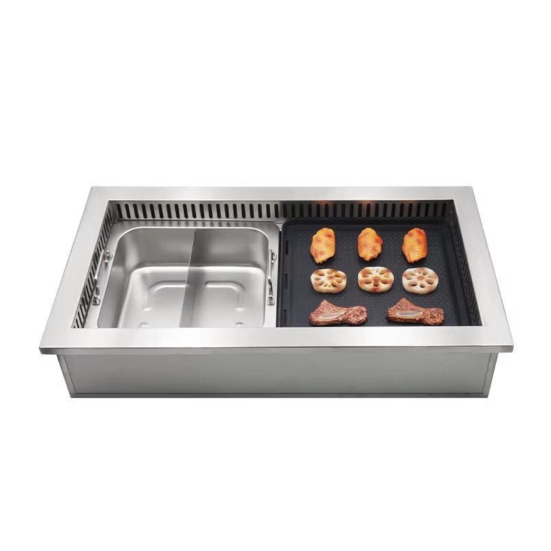 Korean Bbq Grill - Pemanggang Listrik Stainless Steel Komersial Tanpa