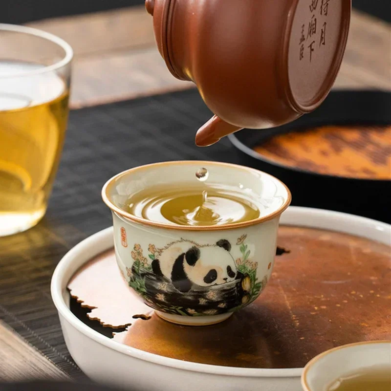 1 Buah Cangkir Teh Keramik Ru  - Korean Tea Set ulasan dan harga