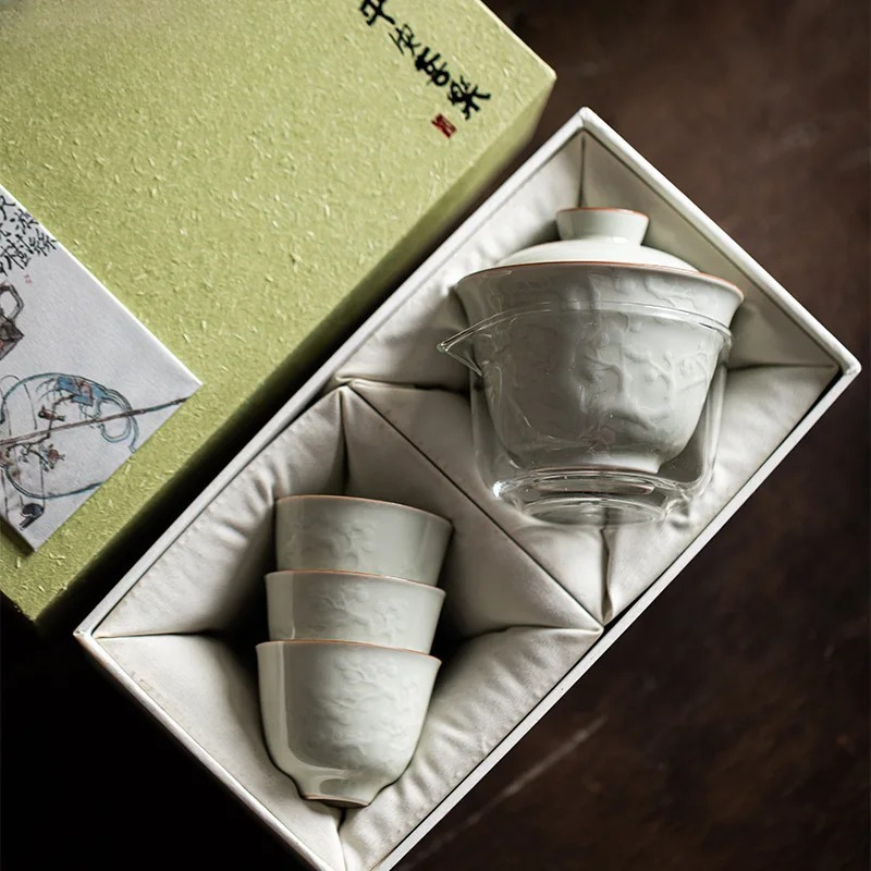 Set Mangkuk Relief Buatan Tang - Korean Tea Set ulasan dan harga