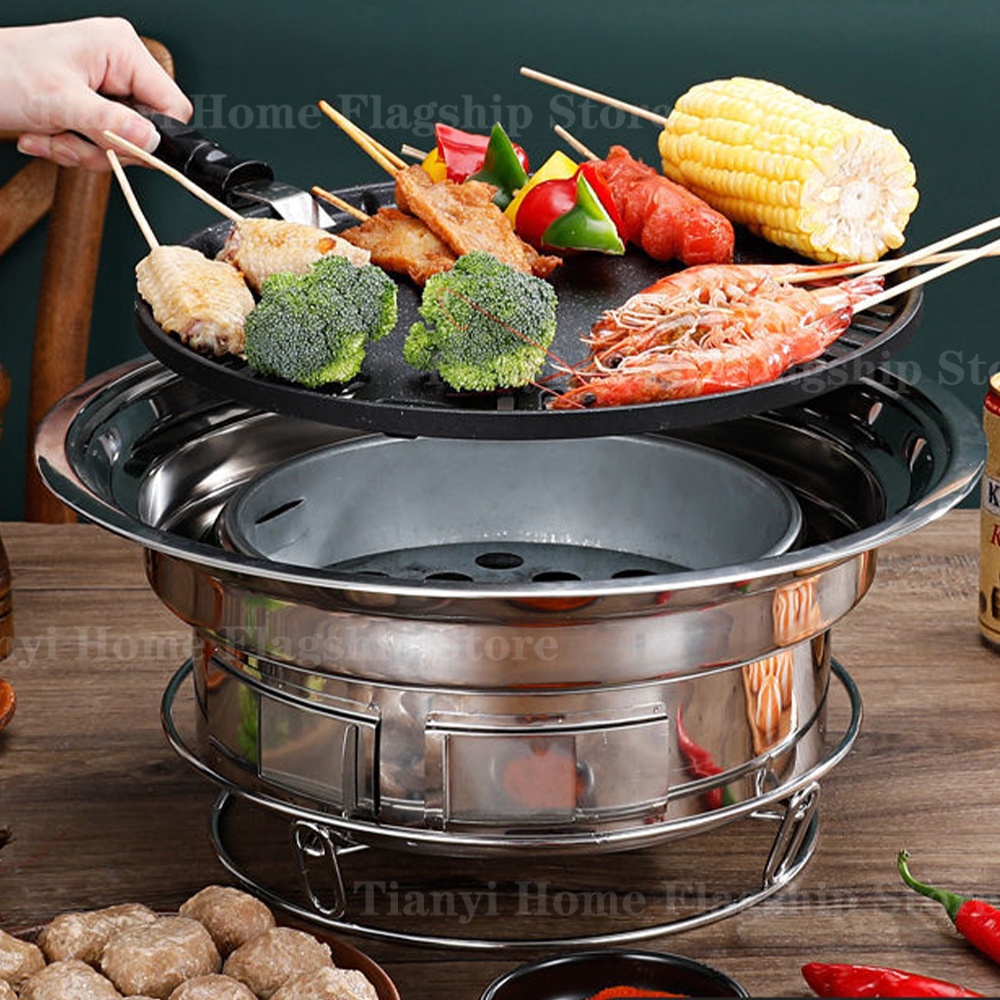 Pemanggang Arang Baja Tahan Ka - Korean Bbq Grill ulasan dan harga