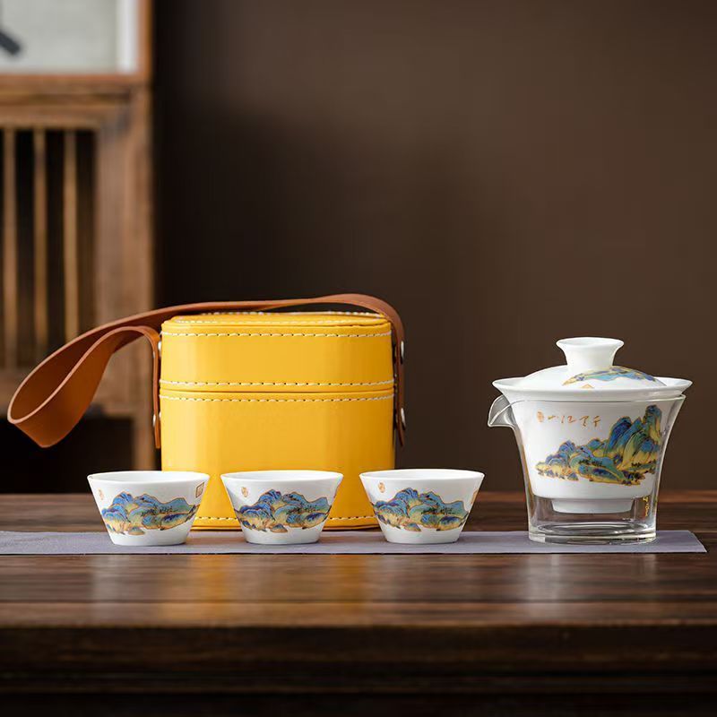 Set Teh Porselen Putih Travel  - Korean Tea Set ulasan dan harga